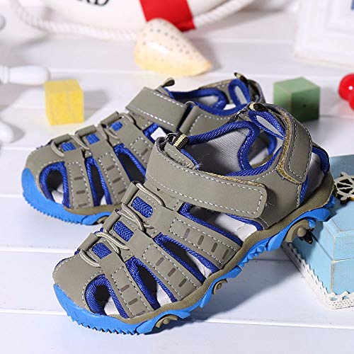 YWLINK Sandalias Deportivas NiñOs Zapatos para NiñOs Punta Cerrada Verano Playa Sandalias Zapatos,Zapatillas Antideslizante Fondo Blando Casuales(Gris,31EU)