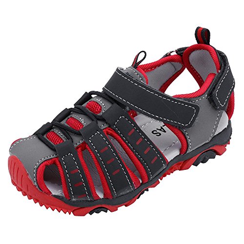 YWLINK Sandalias Deportivas NiñOs Zapatos para NiñOs Punta Cerrada Verano Playa Sandalias Zapatos,Zapatillas Antideslizante Fondo Blando Casuales(Rojo,34EU)