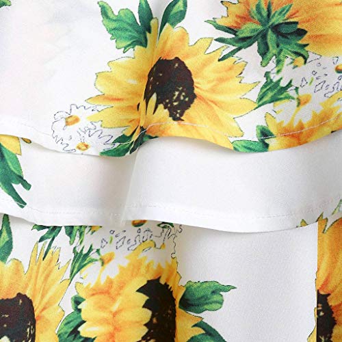YWLINK Verano Ropa De Mujer De Gran TamañO Moda Girasol Impreso Camis Manga Corta Volantes FríO Hombro Blusa Elegante Vacaciones En La Playa Fiesta Vestido Azul, Blanco, Rosa S-XXXL YWLINK Verano Ropa De Mujer De Gran TamañO Moda Girasol Impreso Camis Manga Corta Volantes FríO Hombro Blusa Elegante Vacaciones En La Playa Fiesta Vestido Azul, Blanco, Rosa S-XXXL