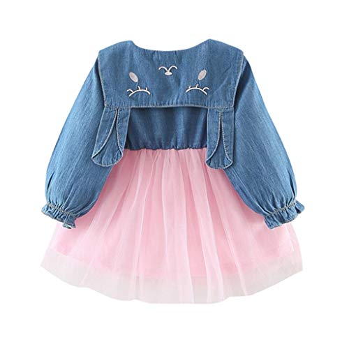 YWLINK Vestido De NiñA Princesa Fiesta Malla De Manga Larga Costuras De Mezclilla Orejas De Conejo De Dibujos Animados Tutu CóModo Fiesta De CumpleañOs Falda Banquete De Baile(Rosado,6-12 meses/80) YWLINK Vestido De NiñA Princesa Fiesta Malla De Manga Larga Costuras De Mezclilla Orejas De Conejo De Dibujos Animados Tutu CóModo Fiesta De CumpleañOs Falda Banquete De Baile(Rosado,6-12 meses/80)