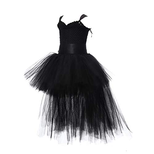 YWLINK Vestido De Princesa De Navidad Halloween NiñAs Falda De Ballet Honda Tutu De Gasa Esmoquin EspectáCulo De Danza Rendimiento Regalo Fiesta Falda De Baile(Negro,7-9 años)