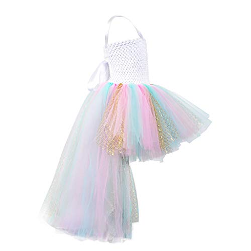 YWLINK Vestido De Princesa De Navidad Halloween NiñAs Falda De Ballet Honda Tutu De Gasa Esmoquin EspectáCulo De Danza Rendimiento Regalo Fiesta Falda De Baile(Multicolor,3-4 años)