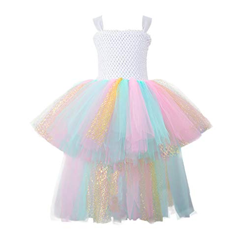 YWLINK Vestido De Princesa De Navidad Halloween NiñAs Falda De Ballet Honda Tutu De Gasa Esmoquin EspectáCulo De Danza Rendimiento Regalo Fiesta Falda De Baile(Multicolor,3-4 años)