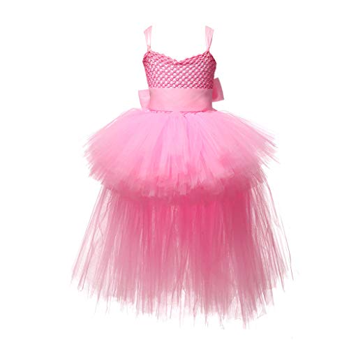 YWLINK Vestido De Princesa De Navidad Halloween NiñAs Falda De Ballet Honda Tutu De Gasa Esmoquin EspectáCulo De Danza Rendimiento Regalo Fiesta Falda De Baile(Rosado,3-4 años)