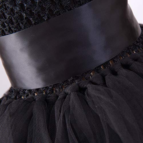 YWLINK Vestido De Princesa De Navidad Halloween NiñAs Falda De Ballet Honda Tutu De Gasa Esmoquin EspectáCulo De Danza Rendimiento Regalo Fiesta Falda De Baile(Negro,5-6 años)