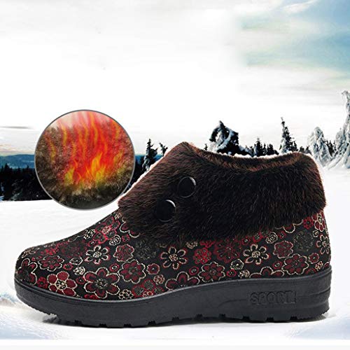 YWLINK Zapatos Casuales De Madre De Mediana Edad Invierno CáLido Y Confort Aterciopelado Antideslizante Botas De Nieve Zapatos De AlgodóN Calzado Deportivo Al Aire Libre Botines Muy Bonito Regalo