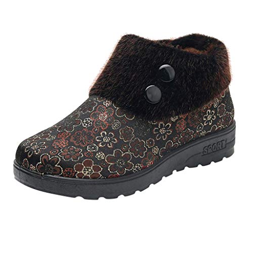 YWLINK Zapatos Casuales De Madre De Mediana Edad Invierno CáLido Y Confort Aterciopelado Antideslizante Botas De Nieve Zapatos De AlgodóN Calzado Deportivo Al Aire Libre Botines Muy Bonito Regalo