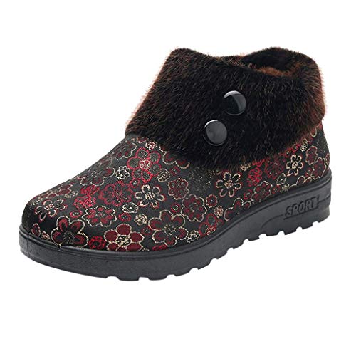 YWLINK Zapatos Casuales De Madre De Mediana Edad Invierno CáLido Y Confort Aterciopelado Antideslizante Botas De Nieve Zapatos De AlgodóN Calzado Deportivo Al Aire Libre Botines Muy Bonito Regalo