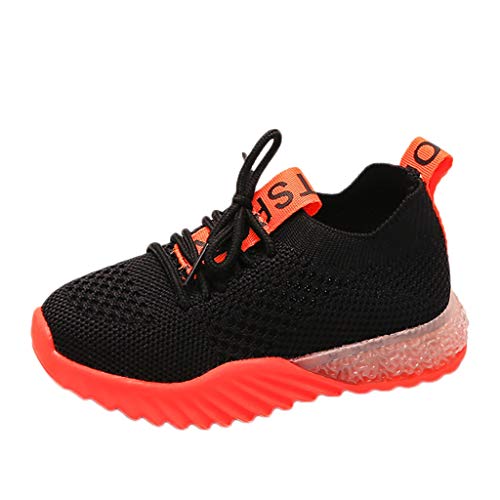 YWLINK Zapatos LED Luces NiñOs Y NiñAs Tela Malla Zapatos Casual Deportes Zapatillas Ligeros Fondo Blando Antideslizante CóModo Corriendo Ciclismo CumpleañOs Regalo del DíA De Miembro(Negro,27EU)