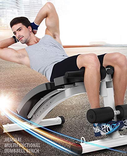 YWQZ Banco de Abdominales Plegable Banco de musculación Ajustable Banco Fitness Professional Pesas y Barra 300kg Gimnasio casero del Ejercicio Entrenamiento para Cuerpo Completo