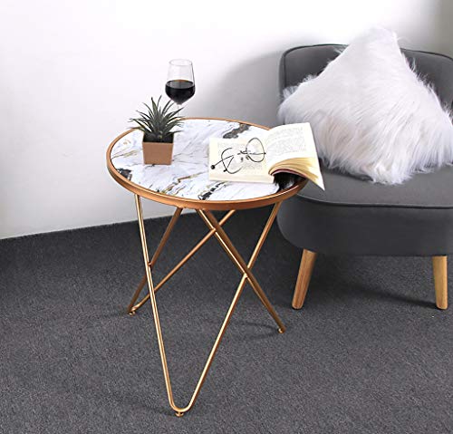 YWXCJ Tavolini da caffè Mesa de Centro Redonda de Hierro Forjado de Metal nórdico Simple pequeño apartamento Sala de Estar sofá Mesa pequeña Mesa de mármol tavolini di piccole dimensioni (Color : B) YWXCJ Tavolini da caffè Mesa de Centro Redonda de Hierro Forjado de Metal nórdico Simple pequeño apartamento Sala de Estar sofá Mesa pequeña Mesa de mármol tavolini di piccole dimensioni (Color : B)