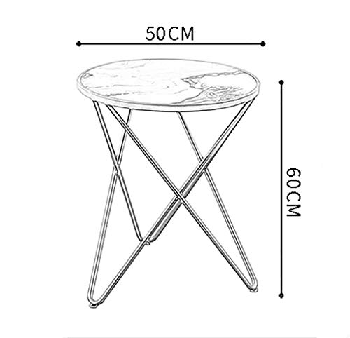 YWXCJ Tavolini da caffè Mesa de Centro Redonda de Hierro Forjado de Metal nórdico Simple pequeño apartamento Sala de Estar sofá Mesa pequeña Mesa de mármol tavolini di piccole dimensioni (Color : B)