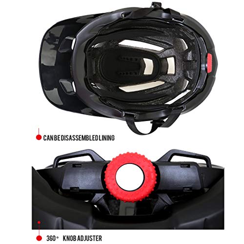 YWYW Casco De Bicicleta, Antichoque Casco Anti-Caída Al Aire Libre Que Monta El Equipo De Protección Unisex Luz Sombrero Cabezal De Seguridad Patín Transpirable Forro Desmontable