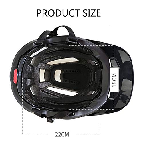 YWYW Casco De Bicicleta, Antichoque Casco Anti-Caída Al Aire Libre Que Monta El Equipo De Protección Unisex Luz Sombrero Cabezal De Seguridad Patín Transpirable Forro Desmontable