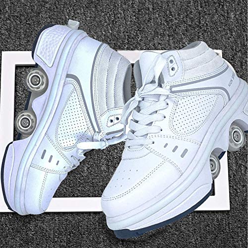 YXIAOL Zapatos para Patines, Zapatos Multiusos 2 En 1, Patines De Línea LED, con Deformación Patinaje sobre Ruedas Multifuncional Calzado Deportivo para Exteriores para Adultos,EU40/UK6
