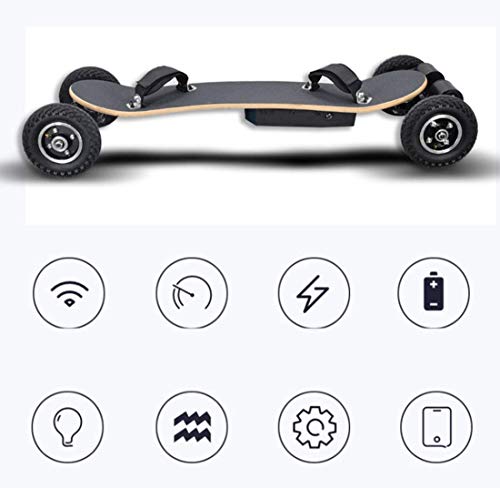 Yxs Science 40 km/h Off Road Skateboard eléctrico, Longboard de montaña motorizada con Motores duales con Control Remoto inalámbrico, 8 Capas, Todo Terreno, para niños Adolescentes