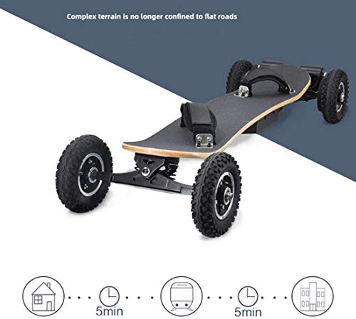 Yxs Science 40 km/h Off Road Skateboard eléctrico, Longboard de montaña motorizada con Motores duales con Control Remoto inalámbrico, 8 Capas, Todo Terreno, para niños Adolescentes