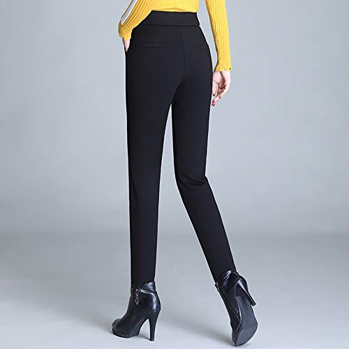 YXSSC Cachemira Leggings Pantalones Gruesos Pantalones de Desgaste Exterior Femenina 2019 Nuevo Invierno Alta Cintura Delgada significativamente Pantalones lápiz pies Calientes,Negro,L