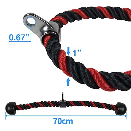 YYCFB Cuerda de tracción de 70 cm para tríceps, de alto rendimiento, para principales gimnasia, culturismo, ejercicios de gimnasia, entrenamiento, idoneidad YYCFB Cuerda de tracción de 70 cm para tríceps, de alto rendimiento, para principales gimnasia, culturismo, ejercicios de gimnasia, entrenamiento, idoneidad