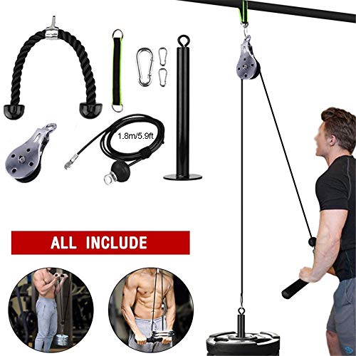 YYDM 8PCS Antebrazo Muñeca Rodillo Entrenador De Fuerza del Brazo, Adjunto Aptitud Bricolaje Polea del Cable De La Máquina, De Hombros Bíceps Y Tríceps De Entrenamiento Volver, Gimnasio En Casa,1.8m YYDM 8PCS Antebrazo Muñeca Rodillo Entrenador De Fuerza del Brazo, Adjunto Aptitud Bricolaje Polea del Cable De La Máquina, De Hombros Bíceps Y Tríceps De Entrenamiento Volver, Gimnasio En Casa,1.8m