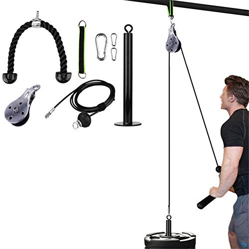 YYDM 8PCS Antebrazo Muñeca Rodillo Entrenador De Fuerza del Brazo, Adjunto Aptitud Bricolaje Polea del Cable De La Máquina, De Hombros Bíceps Y Tríceps De Entrenamiento Volver, Gimnasio En Casa,1.8m