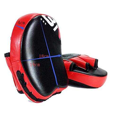 YYMM Almohadilla de Boxeo 2 unids, Curved Ajustable Muay Thai Punching Boxing Pads, PU Cuero Palm Taekwondo Capacitación para Strike Target Taekwondo Equipment