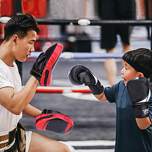 YYMM Almohadilla de Boxeo 2 unids, Curved Ajustable Muay Thai Punching Boxing Pads, PU Cuero Palm Taekwondo Capacitación para Strike Target Taekwondo Equipment