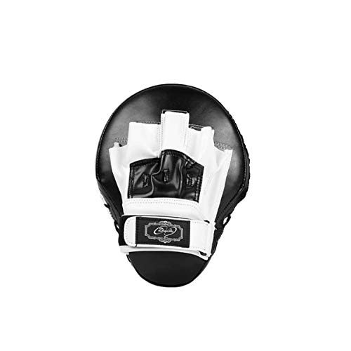 YYTFGR Almohadillas de boxeo curvadas MMA Focus Mitts Muay Thai Entrenamiento Correa Ajustable | Gancho de artes marciales y Jab Punching Target Escudo de mano negro