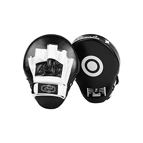 YYTFGR Almohadillas de boxeo curvadas MMA Focus Mitts Muay Thai Entrenamiento Correa Ajustable | Gancho de artes marciales y Jab Punching Target Escudo de mano negro