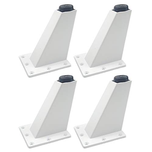 yyuezhi 4 patas de mesa triangulares pies de muebles pies de muebles de aleación de aluminio altura ajustable Supporting foot Patas para Muebles Capacidad de Carga muy Alta（Blanco o negro） (blanco)