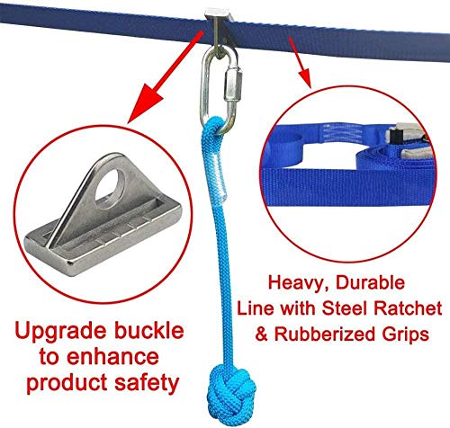 YYXT Ninja Warrior Obstacle Course For Kids-Ninja Slackline 50'-El Kit De Barras De Mono Colgante Más Completo para Niños,con Columpio Trapecio,Cuerda de Escalada y Escalera de Cuerda YYXT Ninja Warrior Obstacle Course For Kids-Ninja Slackline 50'-El Kit De Barras De Mono Colgante Más Completo para Niños,con Columpio Trapecio,Cuerda de Escalada y Escalera de Cuerda