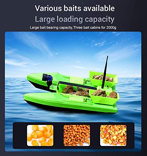 YZ-YUAN Barco RC, Barco de Cebo Inteligente, Buscador de Peces, Barcos de Cebo para la Pesca de Carpas, Barco de Cebo de Pesca de 2 kg con Motor Doble