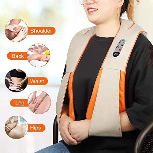 YZ-YUAN Masajeador de Hombros y Cuello Shiatsu de relajación en el hogar: simula Las Manos Reales de un Terapeuta de Masaje, Almohada de amasamiento 3D de Tejido Profundo de Intensidad Ajustable par YZ-YUAN Masajeador de Hombros y Cuello Shiatsu de relajación en el hogar: simula Las Manos Reales de un Terapeuta de Masaje, Almohada de amasamiento 3D de Tejido Profundo de Intensidad Ajustable par