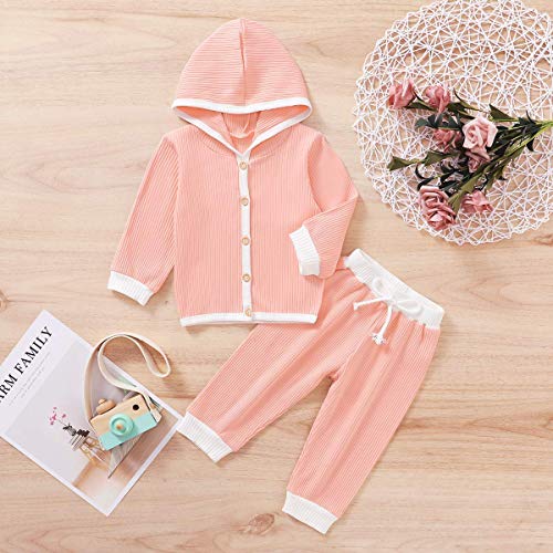 YZ-YUAN Niñas bebés Otoño Invierno Trajes Sudadera con Capucha de Manga Larga Top sólido Pantalón Largo Conjuntos de Ropa para niña recién Nacida YZ-YUAN Niñas bebés Otoño Invierno Trajes Sudadera con Capucha de Manga Larga Top sólido Pantalón Largo Conjuntos de Ropa para niña recién Nacida