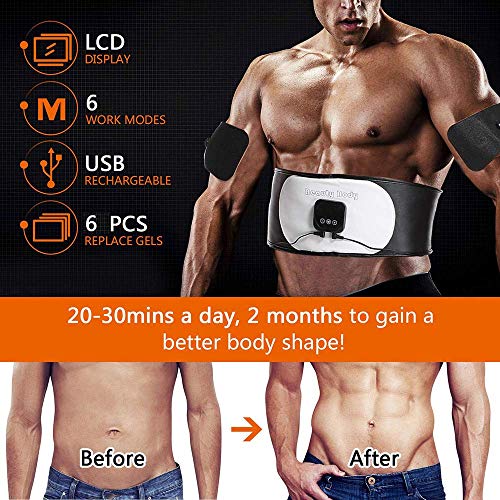 YZ-YUAN Relajación en el hogar Lzour Abdominal Trainer Ultimate Waist Trim Estimulador de Abdomen Hombres Mujeres Entrenamiento Abs Entrenamiento Equipo de Ejercicio Estimulador portátil Abdomen