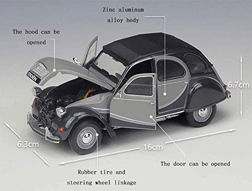 YZHM Cast Auto Realista Citroen 2CV 6 Juguetes Modelo Charleston para niños Puede Abrir la Puerta Adaptada a los Adultos y coleccionistas