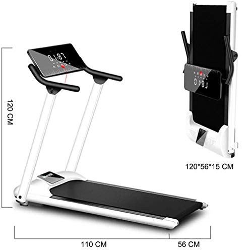 YZT QUEEN Cinta de Correr Plegable para el hogar, Cinta de Correr para Ejercicios silenciosos en Interiores Pantalla LCD Pendiente Fija 1-10Km / H, diseño de Bloqueo de Seguridad magnético