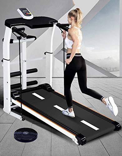 YZT QUEEN Mini Cinta de Correr mecánica silenciosa de amortiguación Plegable para Cinta de Correr Plegable doméstica pequeña, con Cuerda de Fitness y Panel de Instrumentos multifunción,Negro