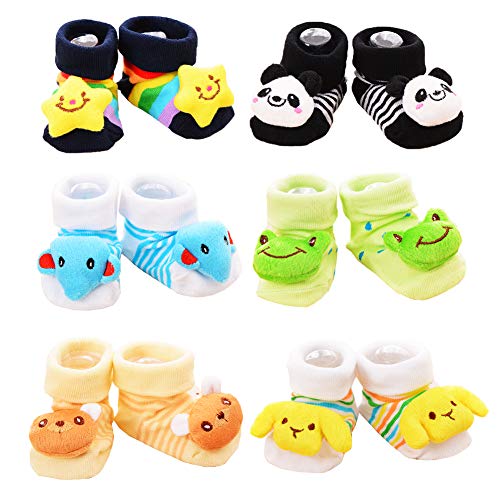 Z-Chen Pack de 6 Pares Calcetines Antideslizantes para Bebé, Set A, 0-9 Meses Z-Chen Pack de 6 Pares Calcetines Antideslizantes para Bebé, Set A, 0-9 Meses