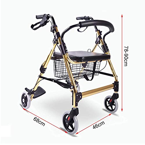 Z-SEAT Andador con Ruedas bariátrico, Ruedas de 6 Pulgadas, Andador Plegable, con reposapiés, soporta 600 Libras Z-SEAT Andador con Ruedas bariátrico, Ruedas de 6 Pulgadas, Andador Plegable, con reposapiés, soporta 600 Libras