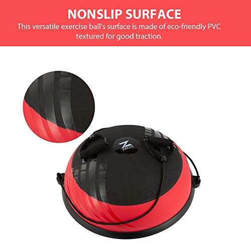 Z ZELUS 60 cm Pelota de Equilibrio Inflable con Bomba Bola de Yoga con 2 Bandas de Fitness Pelota de Yoga con Plataforma Capacidad 300 kg Equipo de Entrenamiento de Fuerza Yoga, Fitness (Rojo y negro) Z ZELUS 60 cm Pelota de Equilibrio Inflable con Bomba Bola de Yoga con 2 Bandas de Fitness Pelota de Yoga con Plataforma Capacidad 300 kg Equipo de Entrenamiento de Fuerza Yoga, Fitness (Rojo y negro)