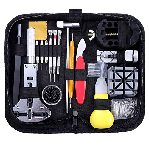 Zacro 151 Pcs Kit de Reparación de Relojes, con Herramientas de Reloj Barra de Resorte Profesional, con Abridor de Repara Pulsera de Reloj 52mm con Estuche Negro, Varios Accesorios,etc. Zacro 151 Pcs Kit de Reparación de Relojes, con Herramientas de Reloj Barra de Resorte Profesional, con Abridor de Repara Pulsera de Reloj 52mm con Estuche Negro, Varios Accesorios,etc.