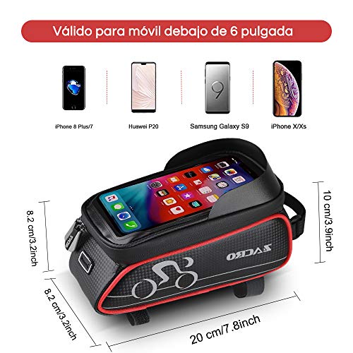 Zacro Bolsa Bicicleta Manillar,Soporte Bolsa Táctil Bicicleta Impermeable,Gran Capacidad para Bici y de Cremallera Doble Viseras para Moviles Debajo de 6 Inches Zacro Bolsa Bicicleta Manillar,Soporte Bolsa Táctil Bicicleta Impermeable,Gran Capacidad para Bici y de Cremallera Doble Viseras para Moviles Debajo de 6 Inches