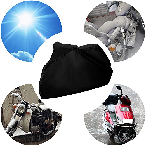 Zacro Funda para Moto/Cubierta de la Moto 190T Impermeable Cubierta Protectora UV los Agujeros del Acero Inoxidable al Aire Libre con el Bolso del Almacenaje (Negro) Zacro Funda para Moto/Cubierta de la Moto 190T Impermeable Cubierta Protectora UV los Agujeros del Acero Inoxidable al Aire Libre con el Bolso del Almacenaje (Negro)