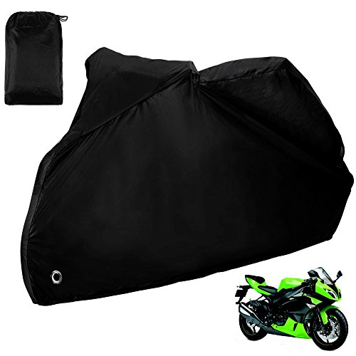 Zacro Funda para Moto/Cubierta de la Moto 190T Impermeable Cubierta Protectora UV los Agujeros del Acero Inoxidable al Aire Libre con el Bolso del Almacenaje (Negro) Zacro Funda para Moto/Cubierta de la Moto 190T Impermeable Cubierta Protectora UV los Agujeros del Acero Inoxidable al Aire Libre con el Bolso del Almacenaje (Negro)