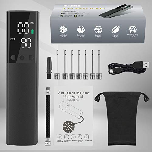 Zacro Inflador Balones AutomĂĄtico Bomba de Bola ElĂ©ctrica PortĂĄtil con Pantalla LCD + LED Luz + 7 Agujas + Pouch, Sports Ball Pump Inflator para FĂștbol, Baloncesto, Voleibol, Rugby, Anillo de NataciĂłn Zacro Inflador Balones AutomĂĄtico Bomba de Bola ElĂ©ctrica PortĂĄtil con Pantalla LCD + LED Luz + 7 Agujas + Pouch, Sports Ball Pump Inflator para FĂștbol, Baloncesto, Voleibol, Rugby, Anillo de NataciĂłn