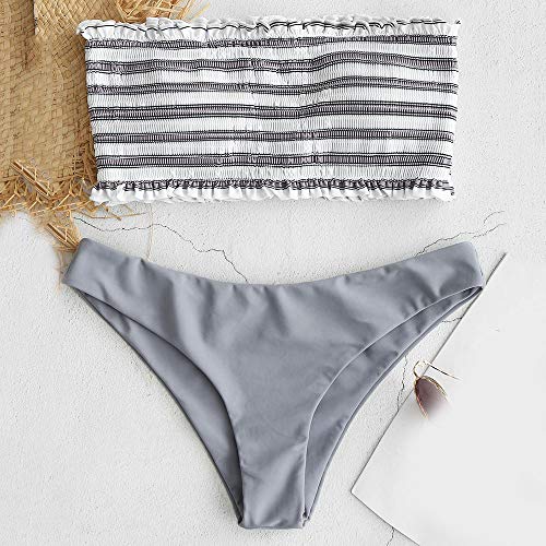 ZAFUL Traje de Baño Bikini Bandeau con Relleno a Rayas Mujer 2019 Verano