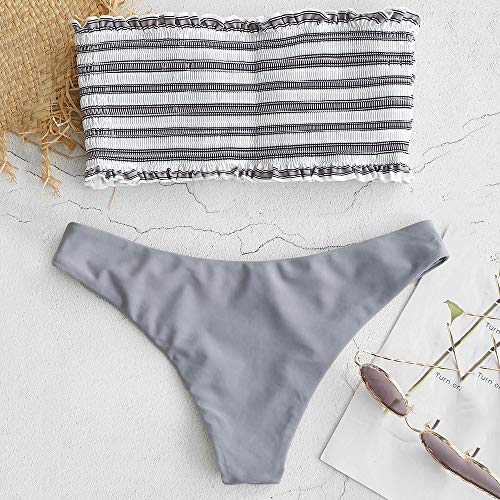 ZAFUL Traje de Baño Bikini Bandeau con Relleno a Rayas Mujer 2019 Verano