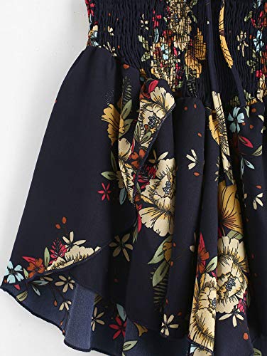 ZAFUL Trajes de Baño Mujer Top Corto Lazada Delantera Estampado Hombro Descubierto Pantalones Cortos Ropa de Playa Dos Piezas 2019 Verano (Azul, L) ZAFUL Trajes de Baño Mujer Top Corto Lazada Delantera Estampado Hombro Descubierto Pantalones Cortos Ropa de Playa Dos Piezas 2019 Verano (Azul, L)