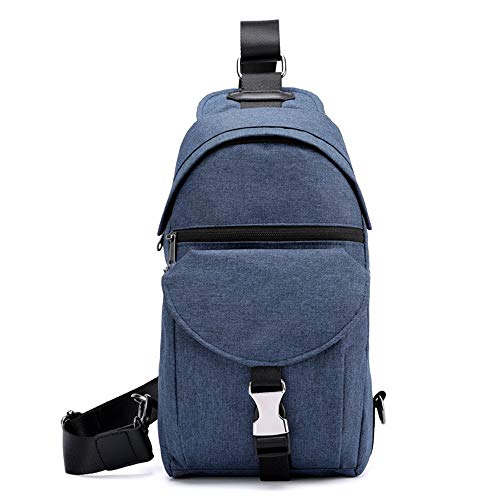 ZAGO Bolso de la Honda Mochila pequeña de Viaje Repelente al Agua Gran Capacidad Casual Hombro Inclinación del Pecho por Senderismo Ciclismo Viajes (Color : Blue)